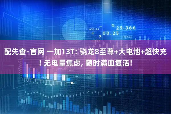 配先查-官网 一加13T: 骁龙8至尊+大电池+超快充! 无电量焦虑, 随时满血复活!