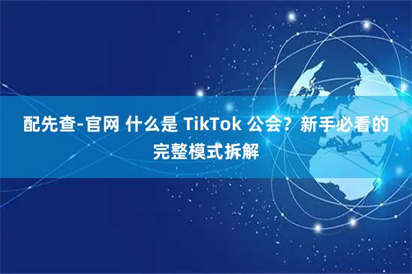 配先查-官网 什么是 TikTok 公会？新手必看的完整模式拆解